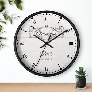 Parisian Wall Clock, Paris Clock, French Country Wall Kitchen Decor, French Wall Clock, French Kitchen Clock, French Wall Decor, Small Clock