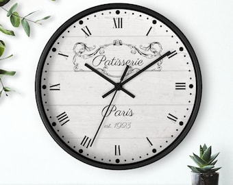 Parisian Wall Clock, Paris Clock, French Country Wall Kitchen Decor, French Wall Clock, French Kitchen Clock, French Wall Decor