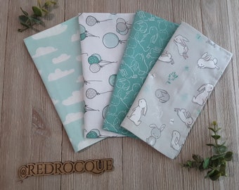 Childrens Handkerchief Set of 4 | Cotton Uniex Washable, Reusable, Eco Friendly Handkerchief Set 8.5 inches | Napkins