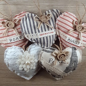 Small Heart Pillows, Plush Hearts, Stuffed Hearts, Hanging Heart Ornament, Customized Hearts, Valentine&#39;s Day Decor, Hanging Heart