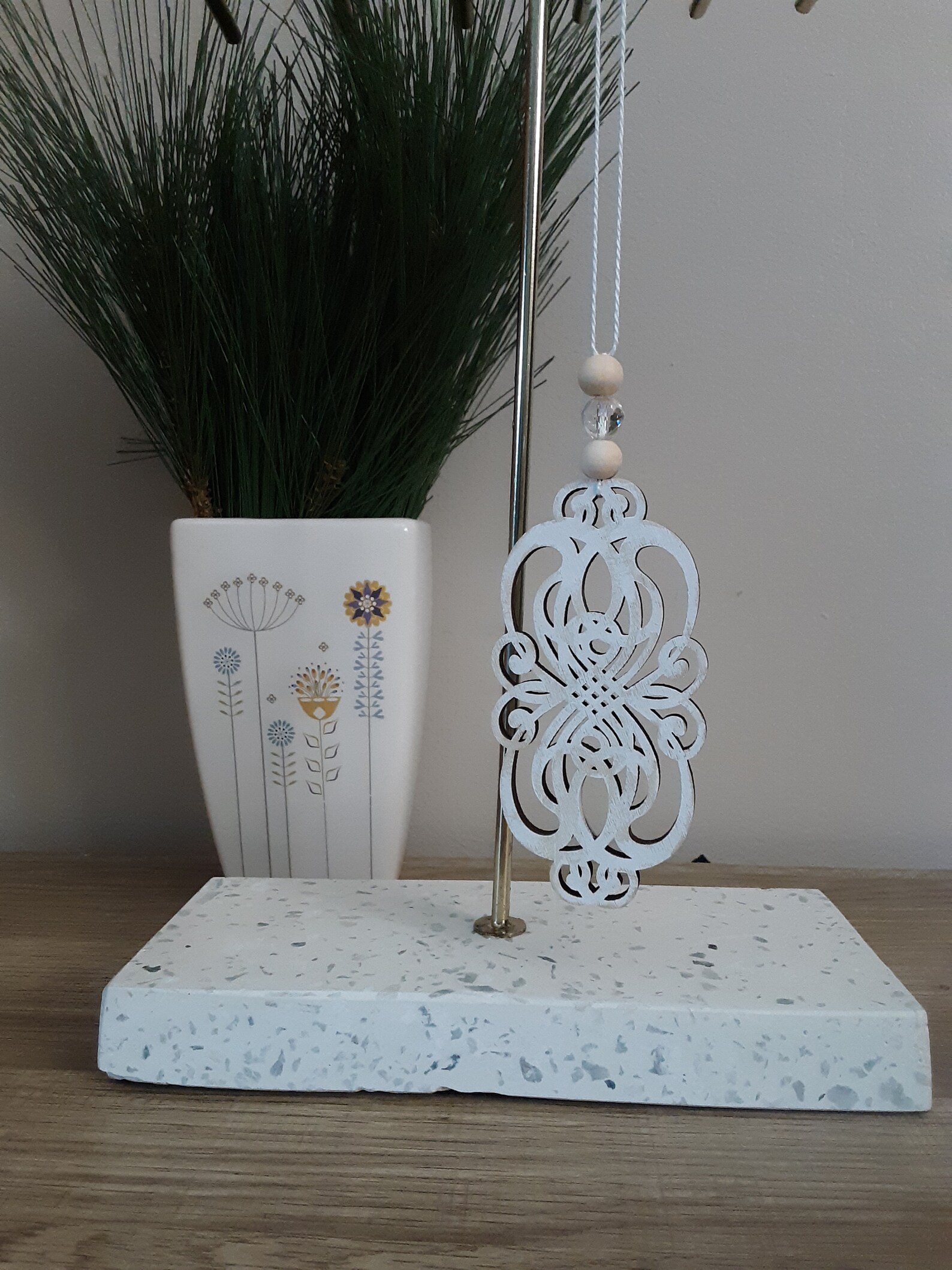 Tannenbaum weiß gewaschen Holz Ornament Holzperlen Klare Perle | Etsy