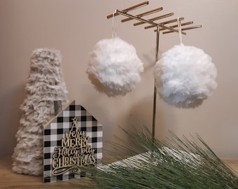 Faux Snowballs, Christmas Snowballs, Velvet Yarn Snowball, Xmas Snowball, Snowball, Snowballs, Yarn Ornaments, Christmas Ornament For Tree