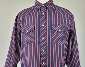 1990s 'Wrangler' Pearl Snap Striped Western Shirt