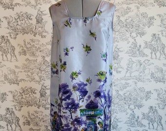 1960s Handmade Shift Dress w Chic Mod Print