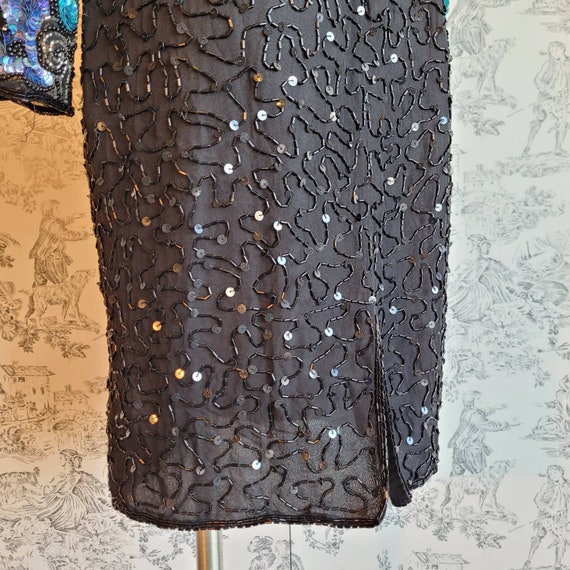 1990s Sequin Bodycon Party Dress w Cutouts - image 6