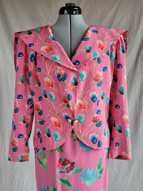 1980s 'Ungaro' Mixed Floral Print Italian Suit - image 4