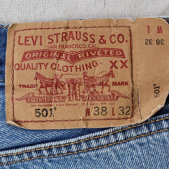 1990s Vintage 'Levi's' 501 Distressed Denim - image 7