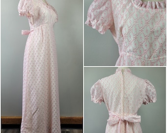 1970s Lace Maxi Dress w Edwardian-era Vibes