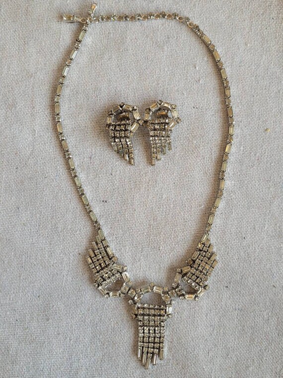 Mid-century Modern 'Kramer' Rhinestone Necklace & 