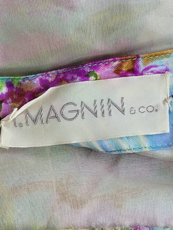 1950s 'I. Magnin' Silk Watercolor Floral Pri… Gem