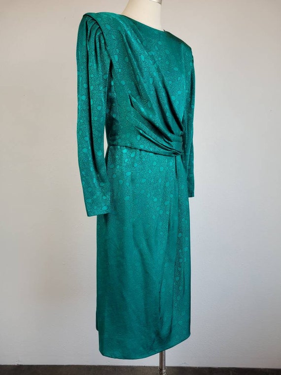 1980s Helga Elegant Emerald Green Beautifully Dra… - image 2