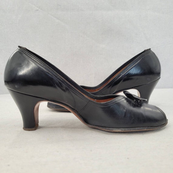 1940s WWII 'United States Shoe Corp' Black Leathe… - image 5