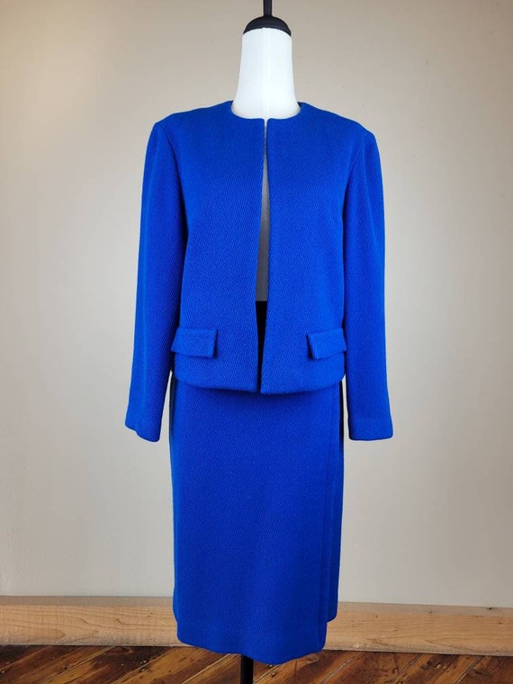 1960s 'Majestic' Cobalt Blue Wool Slim Suit - image 2