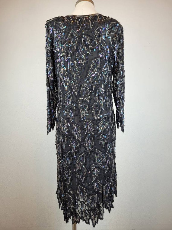 1980s 'Saint Honore' Silk Sequin Evening Dress - image 4