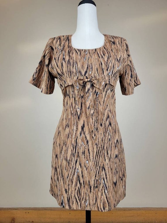 1960s Abstract Print Mod Mini Dress