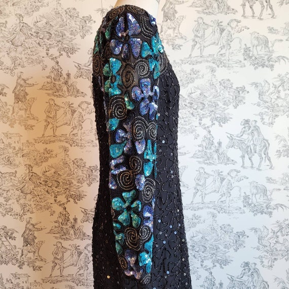 1990s Sequin Bodycon Party Dress w Cutouts - image 5