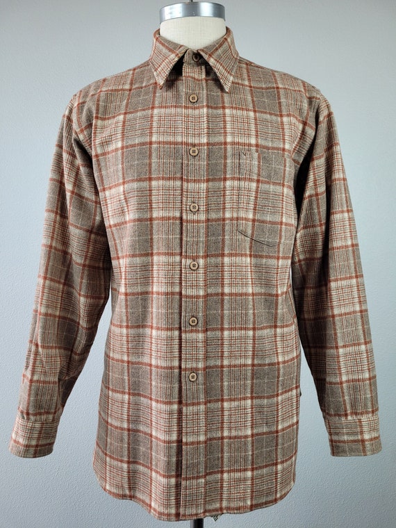 1970s 'Pendleton' Wool Plaid Utility Shirt