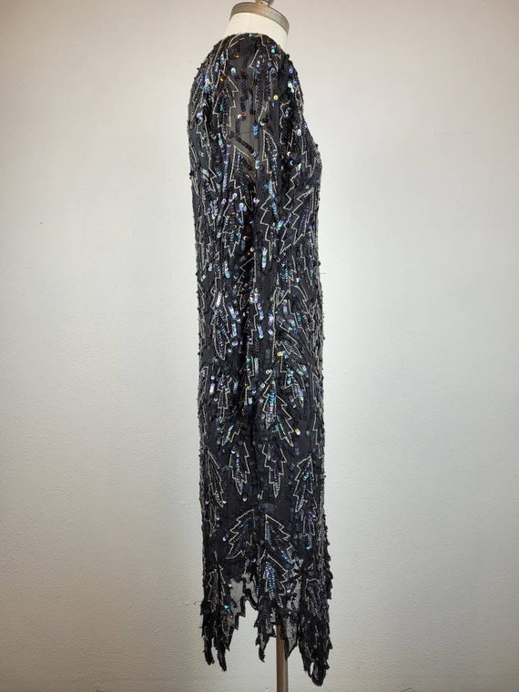 1980s 'Saint Honore' Silk Sequin Evening Dress - image 3