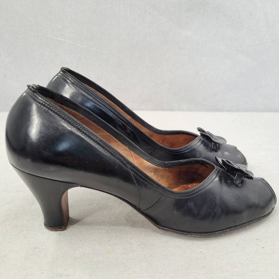 1940s WWII 'United States Shoe Corp' Black Leathe… - image 3