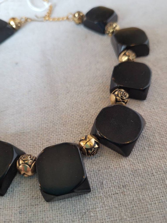 Vintage black bakelite necklace - image 4
