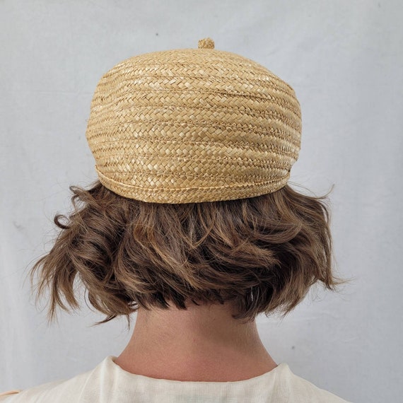 1960s Straw Mod Newsboy-style Hat - image 4