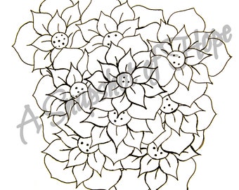 Moon Blossom Coloring Page Printable Digital Download - Etsy