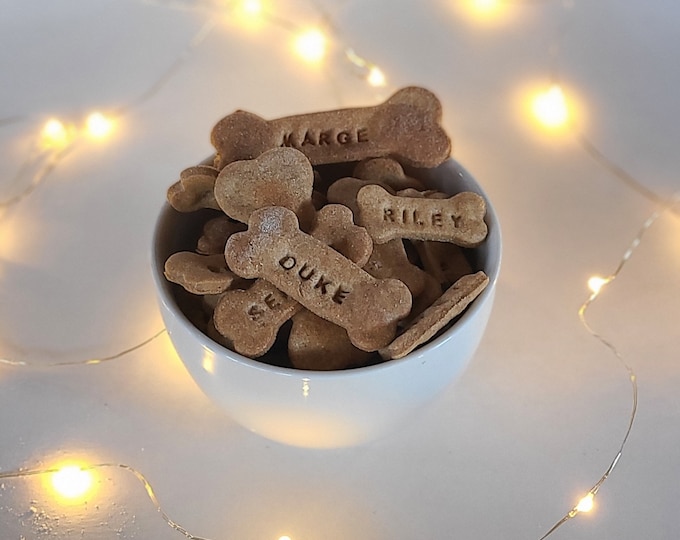 FREE SHIP/Personalized Dog Bone Treats: Natural, Homemade, Supports Shelters