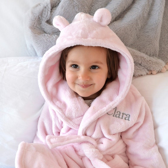Baby Girls Personalised Super Soft Hooded Dressing Gown and Bunny Toy Gift  Set - Etsy