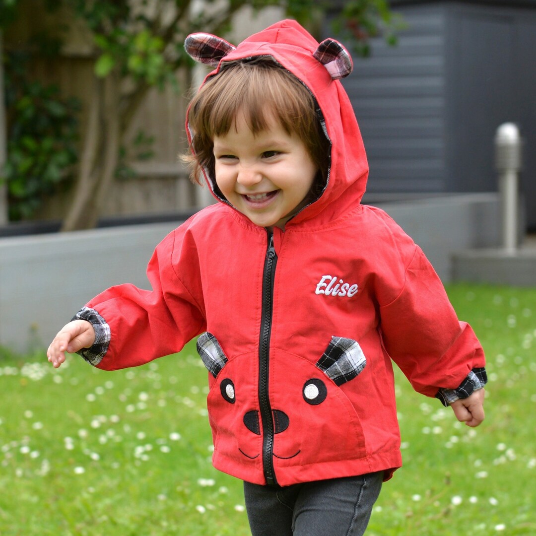 Cappotto per neonato a quadri con orsetto personalizzato Italia