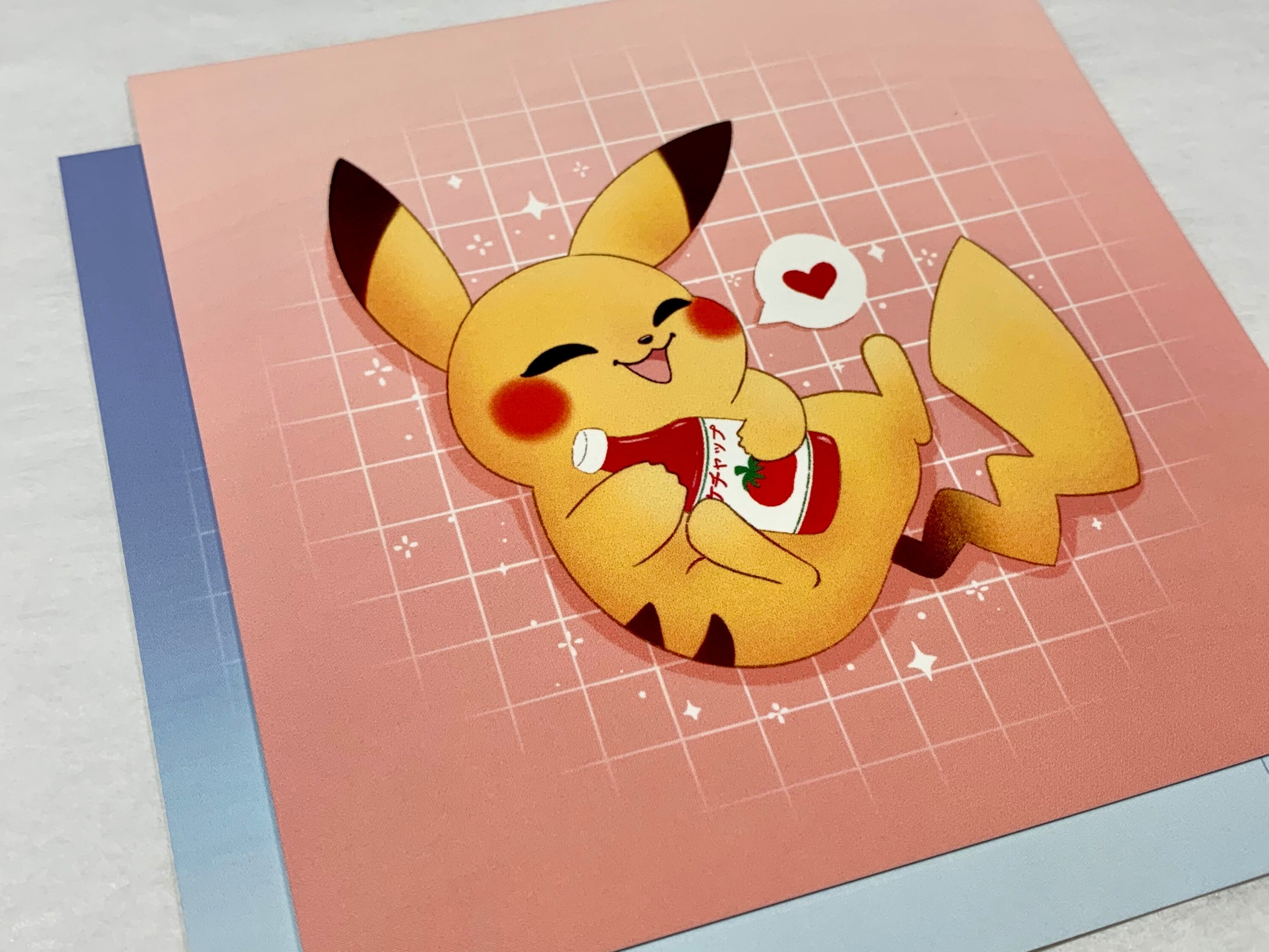 Pikachu Print Kawaii Pokemon Art Print Cute Art Ketchup - Etsy