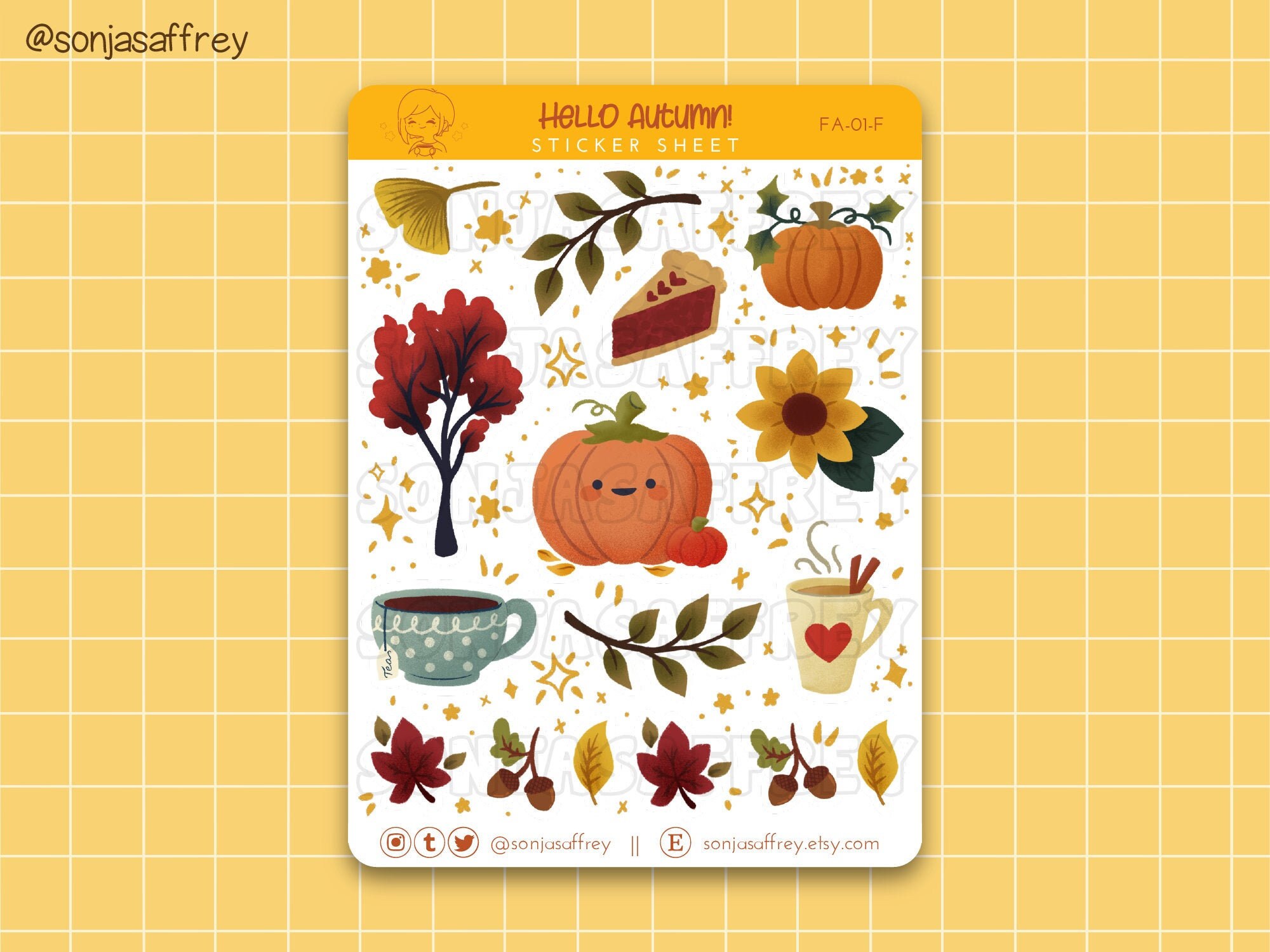 Autumn Sticker Sheet Fall Stickers Cute Planner Stickers - Etsy