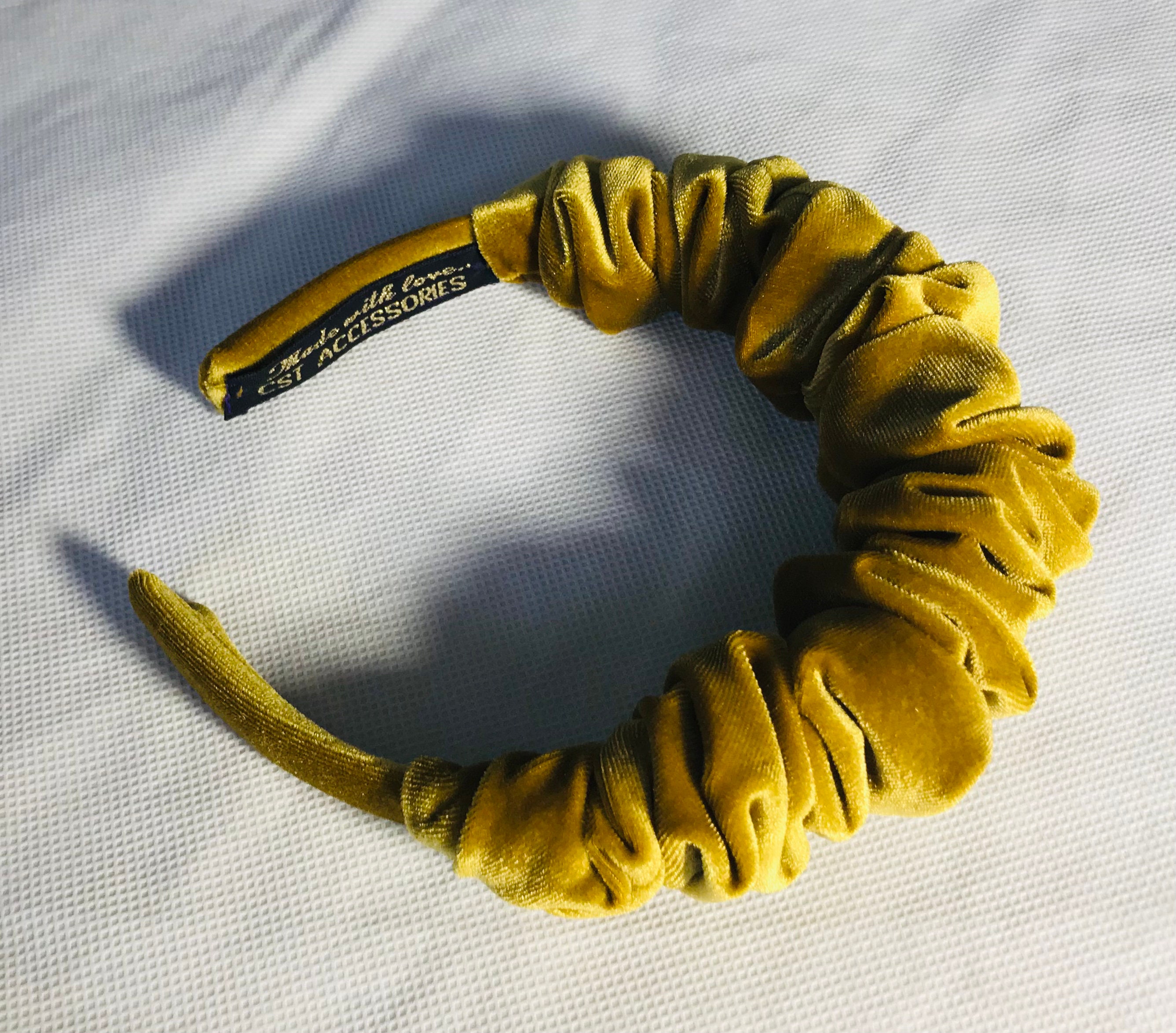 Gold Velvet Scrunchie Headband/ Scrunchie Headband - Etsy UK