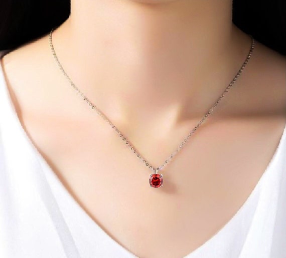January Birthstone Necklace for Women Garnet Necklace january