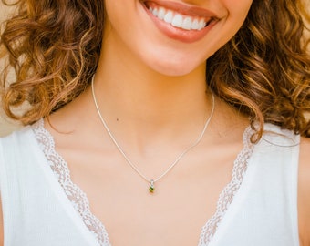 birthstone necklace/ Personalized Gift/Sterling sliver Birthstone Necklace/ January-December necklace/  Gemstone Pendant | Dainty Crystal uk
