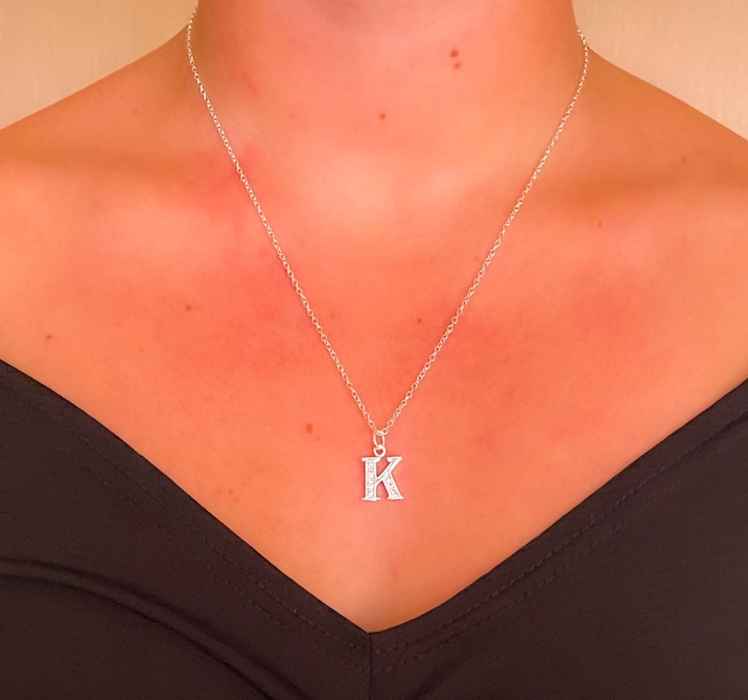 Letter K Necklace/ Personalized Jewelry/ Sliver Plated Etsy UK