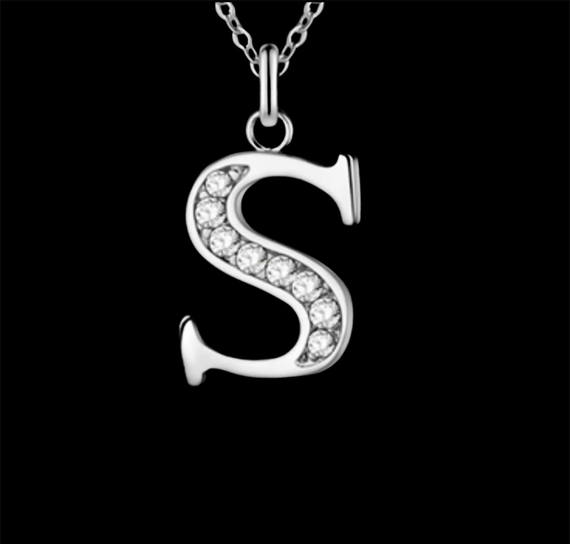 S - Letter Name Necklace Initial Necklace – Segal Jewelry