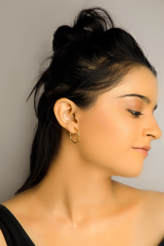 18k solid gold clearance hoop earrings