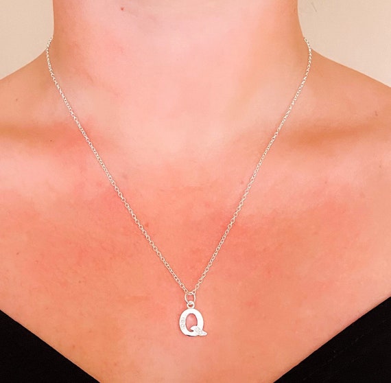 Sterling Silver Initial E Pendant | The Silver Place
