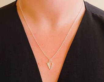 V Necklace sterling Sliver Plated Necklace Dainty V Necklace
