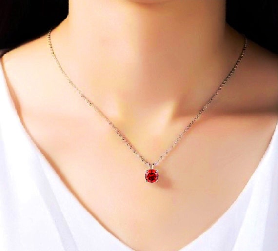 Ruby birthstone necklace for mom deals