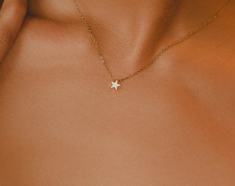 Extra Tiny Star Necklace/ 14k Gold Star Pendant/Delicate Star Necklac/ Gold Star Choker/ Tiny Star Pendant/ Small Star Jewelry/ star jewelry