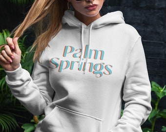 Retro Palm Springs Hoodie, Mid Century Modern Aesthetic Fleece Sweatshirt, California Dessert Gifts