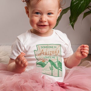 Cotton Infant Arizona Baby Bodysuit, Cute Baby Clothes Someone in Arizona Loves Me