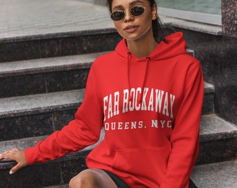 Far Rockaway Queens NYC Hoodie, Unisex New York City Apparel and Gifts