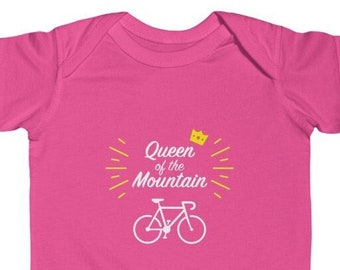 Queen of the Mountain, QOM Bicycle Onesies, Queen of the Mountain Infant Fine Jersey Bodysuit, Strava Gifts