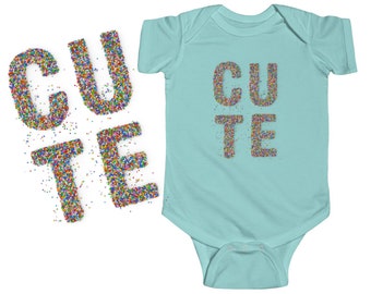 Cute Valentines Cotton Baby Bodysuit, Sprinkles Foodie baby clothes, New baby or baby shower gift, Unisex design, adorable