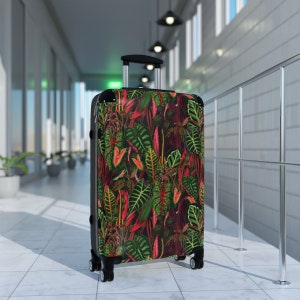 Tropical Jungle Plant Lovers Suitcases, Original Psychedelic Art Carry on Luggage, Rolling Festival Bag image 10