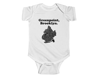 Body bébé Greenpoint Brooklyn Map, barboteuse en coton fin