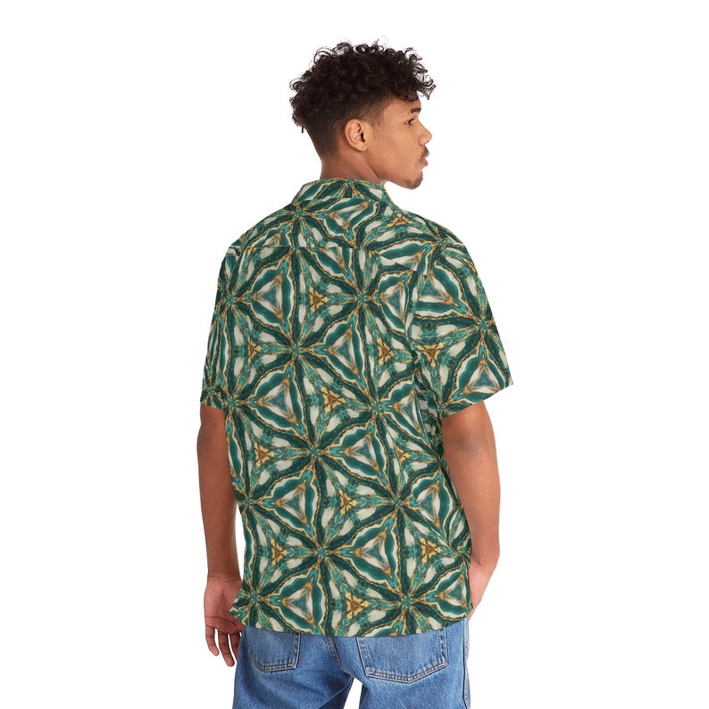 Sacred Geometry Hawaiian Shirt, Holiday Button Up Shirt, Vacation Shirt image 5