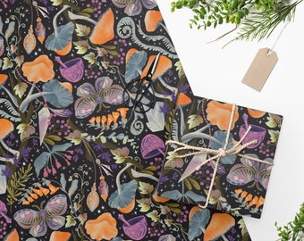 Whimsical Mushroom Crystal Wrapping Paper, Magic Mushroom Decor Gift Wrap Paper